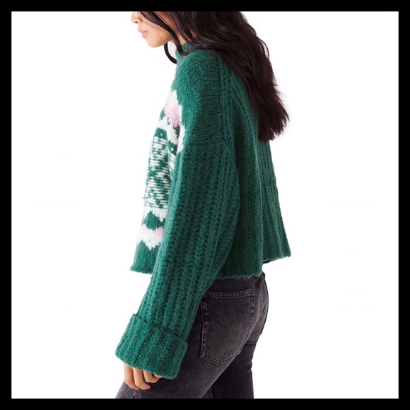 Free People Alpine Knit Pullover Spearmint Pine - Picture 4 of 7